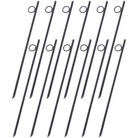 Rebar stake with loop 12pcs Grip Rebar 3/8x 18 Inch Steel Durable Heavy Duty Tent Canopy Ground Stakes with Angled Ends and 1 Inch Loops for Campsites