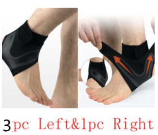 Ankle Support Brace (Option: Black M-3Set-Leftright)