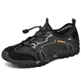 Outdoor Wading Trail Running Shoes Summer Set Foot Beach Shoes Diving Shoes (Option: A black-39)