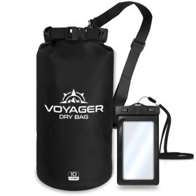 Voyager Waterproof Dry Bag for Kayaking and Water Sports (Product Color: Black, size: 10 Liter)