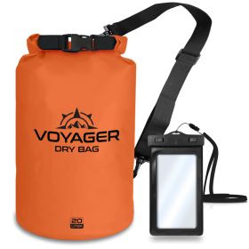 Voyager Waterproof Dry Bag for Kayaking and Water Sports (Product Color: Orange, size: 20 Liter)