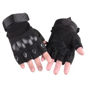 XG-TG2 Hard Knuckle Tactical Gloves (Half Finger) Military Style (Product Color: Black, size: medium)