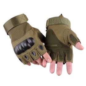 XG-TG2 Hard Knuckle Tactical Gloves (Half Finger) Military Style (Product Color: Army Green, size: medium)