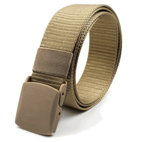 Adjustable Nylon Belt with Plastic Buckle (Product Color: Khaki)